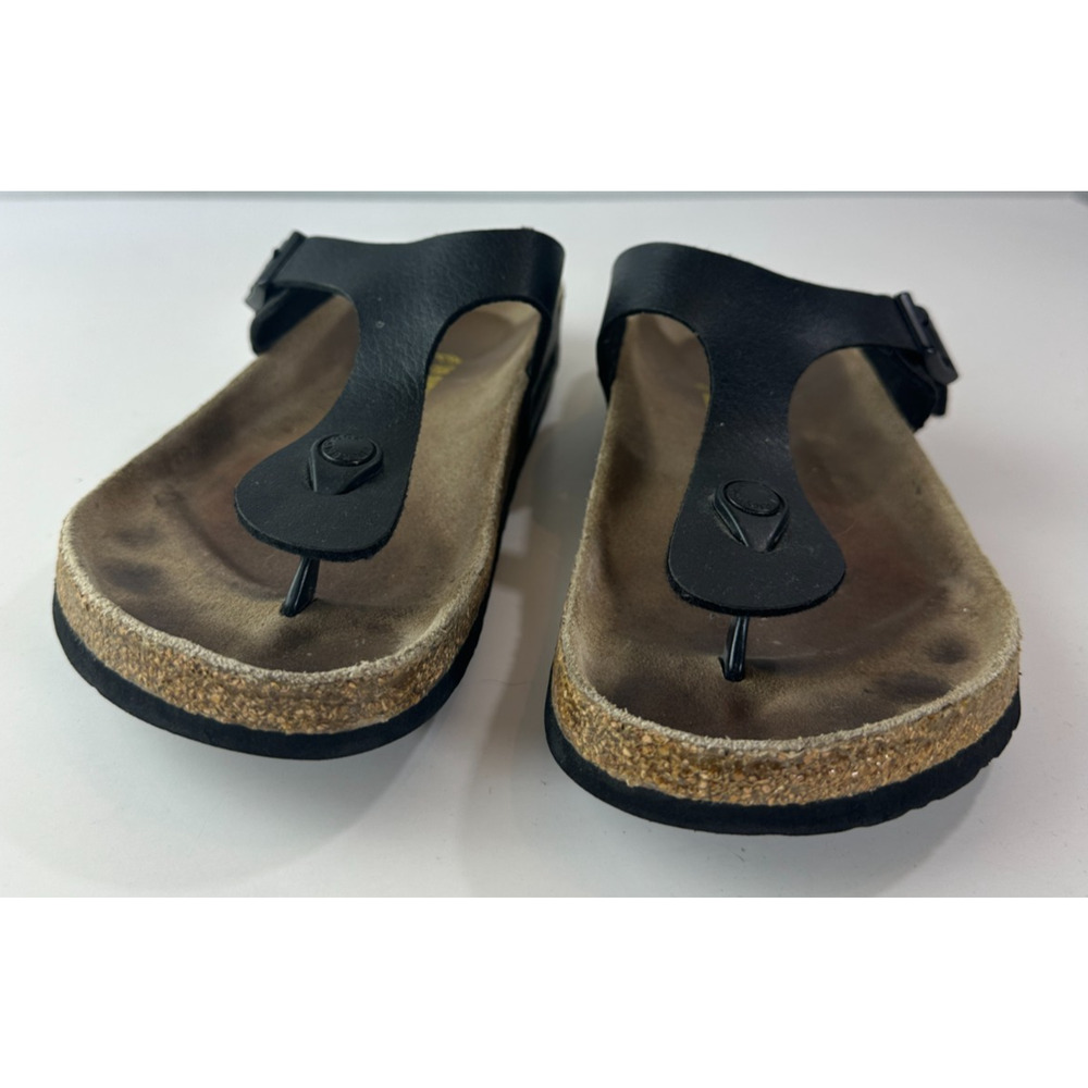 Birkenstock Gizeh Sandals Black Slides Buckle Thong 39 Women's US Size 8 - Picture 4 of 13